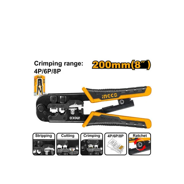[1-HMPCN2468R-ING] Crimpador  (INGCO MOZ) (8")