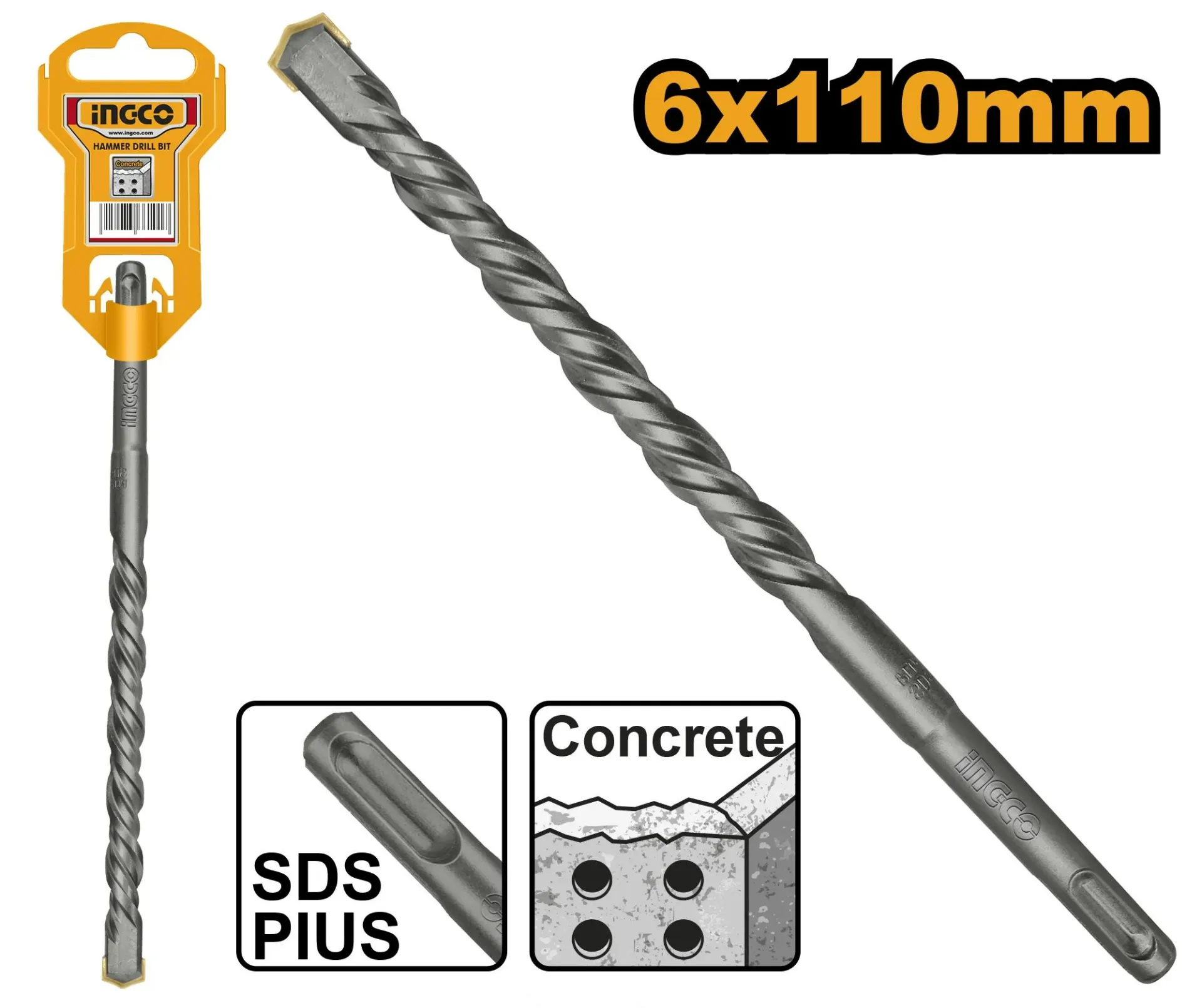 Broca (INGCO MOZ) (de ferro, 8mm, normal, 10mm)